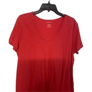 Westbound Women Red Short Sleeve T-Shirt L Short Sleeve Scoop Neck Cotton